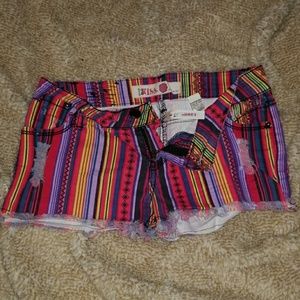 Multi color shorts.
